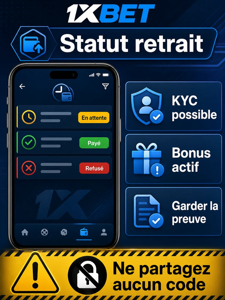 Checklist: statut du retrait, KYC, bonus et preuve avant support.