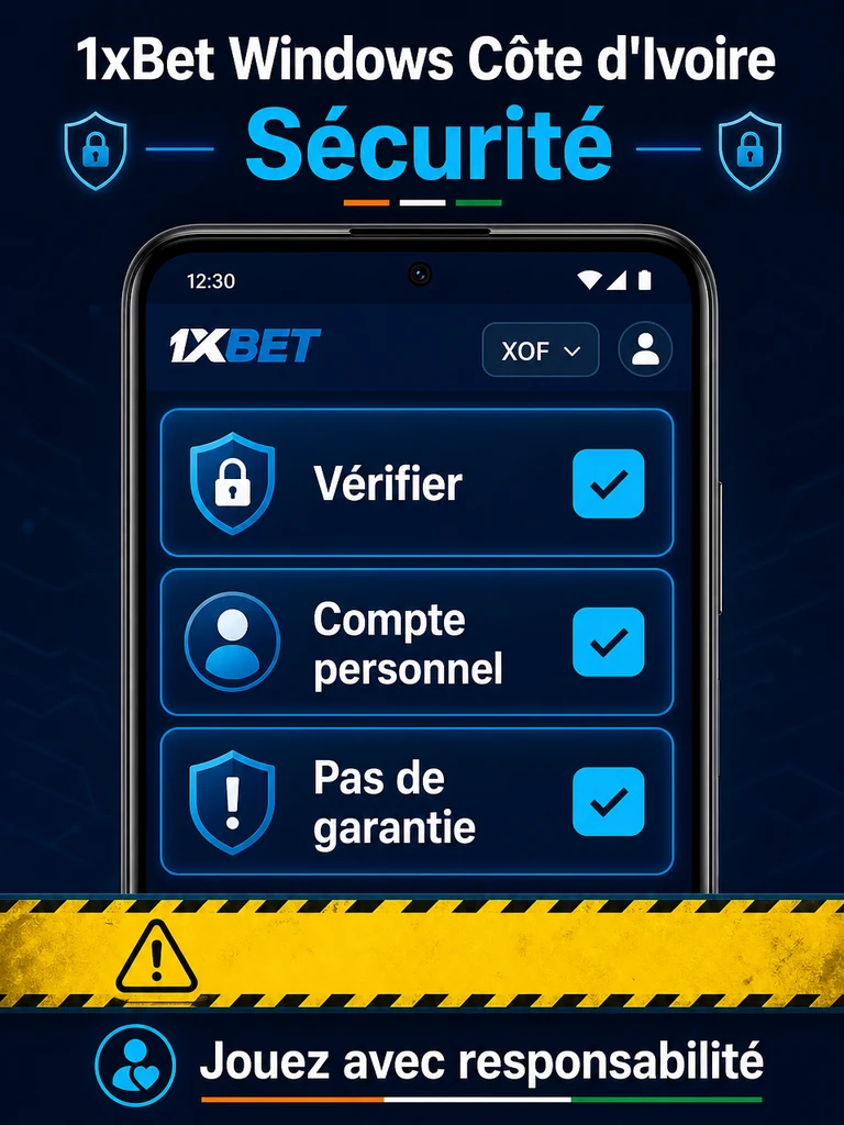 Infographie: sécurité 1xBet Windows Côte d'Ivoire en Côte d'Ivoire.