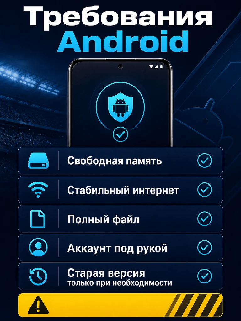 Инфографика: минимальные требования для скачивания и запуска APK.