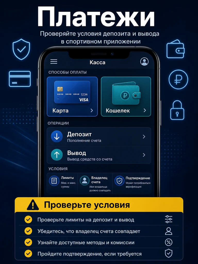 Чеклист: депозит, вывод, владелец счета, лимиты и подтверждение операции.